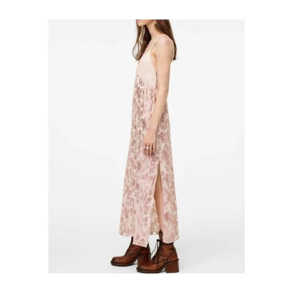 NWT Zara Limited Edition Maxi Dress Floral Side Slit Spaghetti Straps - Picture 5 of 14